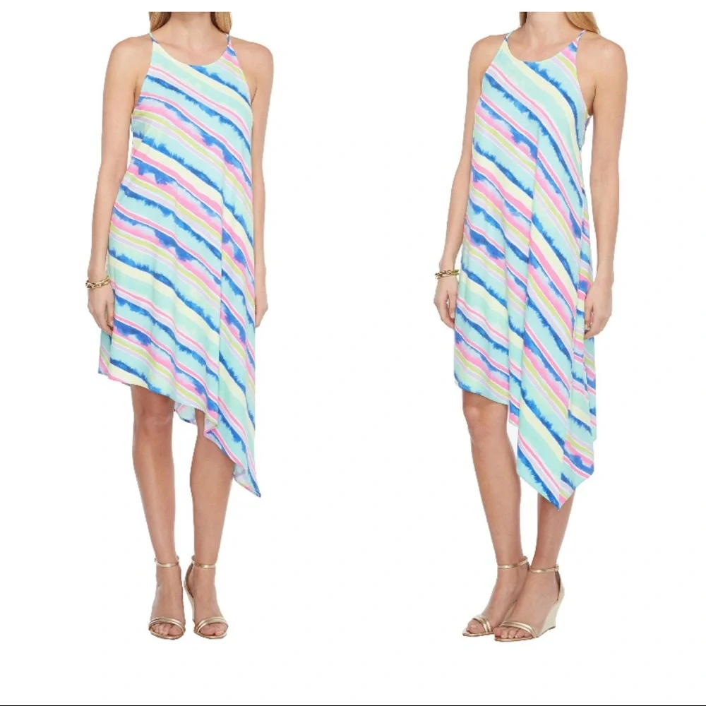 🌊 Lilly Pulitzer “Breakwater Tint Party Wave” Asymmetrical Dress - Picture 1 of 8